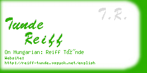 tunde reiff business card